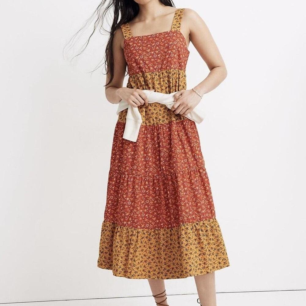 Madewell red and yellow colorblock
